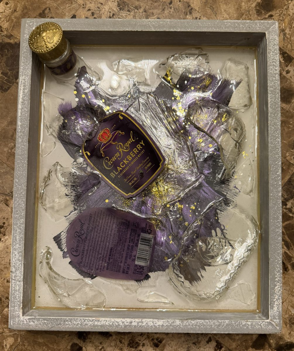 Crown Blackberry Broken Bottle Art
